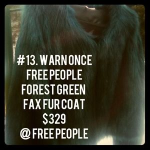 Free People - Fax Fur Coat - Forest Green